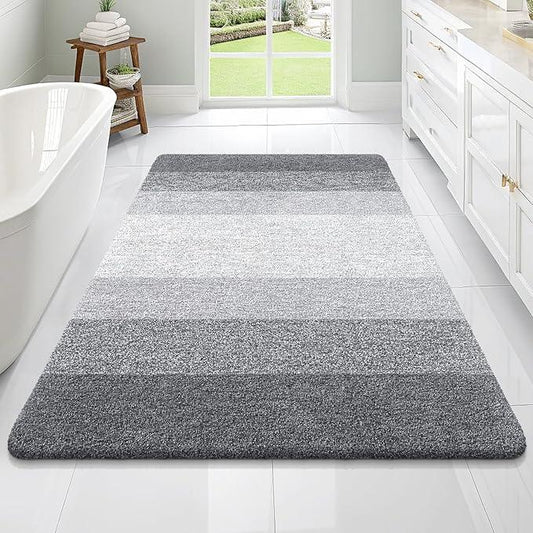 OLANLY Bathroom Rugs Mat 70x46, Extra Soft Absorbent Microfiber Bath Rugs, Rubber Backing, Quick Dry, Machine Washable Bath Mats for Bathroom Floor, Tub and Shower, Home Decor Accessories, Grey - ModernBath