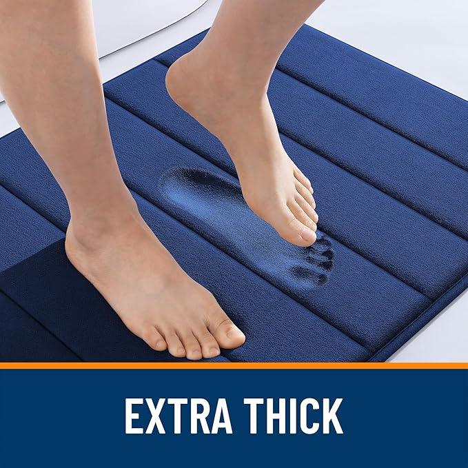 OLANLY Memory Foam Bath Mat 36x24, Super Soft Absorbent Bathroom Rugs, Quick Dry, Machine Washable Shower Floor Rugs, Bathmat Carpet, Bathroom Home Decor Accessories, Twilight Sapphire - ModernBath
