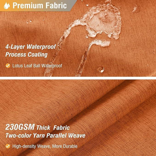 BTTN Extra Long Shower Curtain - 72x96 Inch Long Linen Textured Heavy Duty Fabric Shower Curtain Set with 12 Plastic Hooks, Tall Decorative Neutral Waterproof Shower Curtains for Bathroom, Orange - ModernBath