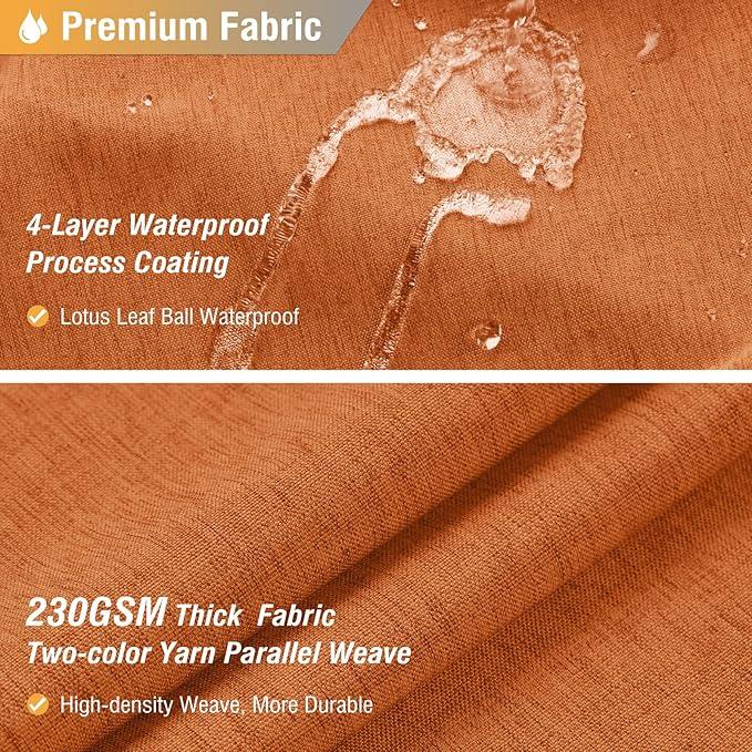 BTTN 78 Inch Long Shower Curtain - Linen Textured Weighted Fabric Shower Curtain Set with 12 Hooks, Tall Hotel Neutral Heavy Duty Waterproof Polyester Shower Curtains for Bathroom - 72x78 - Orange - ModernBath