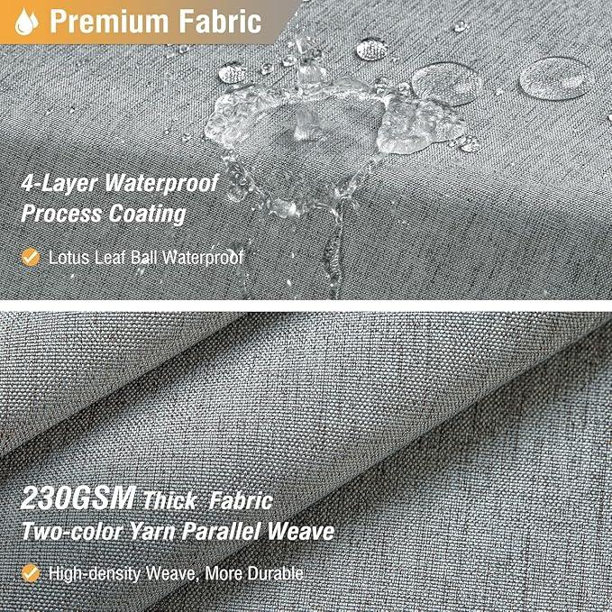 BTTN Extra Long Fabric Shower Curtain - 180x72 Inch Linen Textured Heavy Duty Tall Cloth Shower Curtain Set with 32 Plastic Hooks, Large Hotel Luxury Polyester Shower Curtains for Bathroom, Gray/Grey - ModernBath