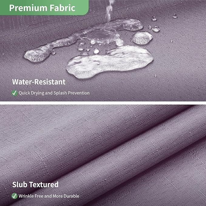 eachope Lavender No Hook Shower Curtain with Snap-in Fabric Liner Set,Slub Textured Fabric Shower Curtains for Bathroom,Hotel Style Modern Shower Curtain,Water Repellent & Washable,71x74(72) - ModernBath