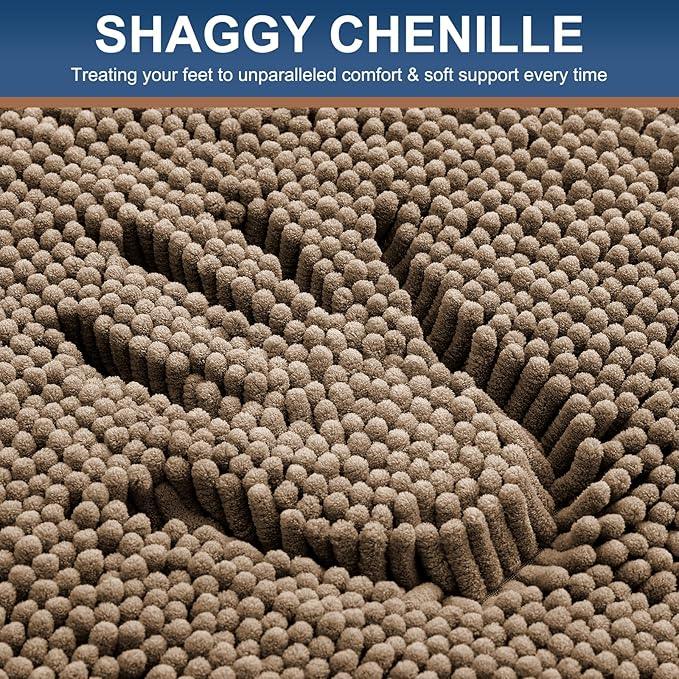 Smiry Luxury Chenille Toilet Rugs U-Shaped 20x20, Soft Absorbent Non-Slip Contour Bathroom Rugs for Toilet, Machine Washable Contoured Bath Mats, Camel - ModernBath