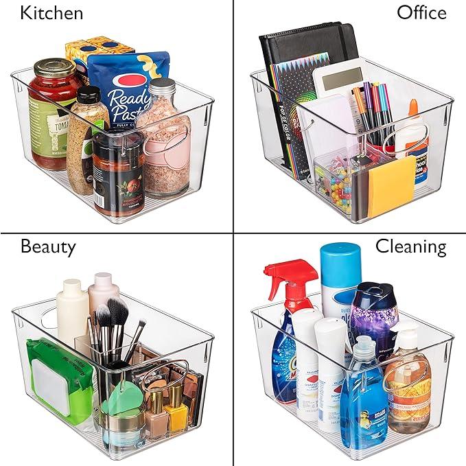 ClearSpace Plastic Storage Bins With lids, 4 Pack – Perfect Pantry Organization and Storage – Fridge Organizer, Pantry Storage Containers and Storage Bins, Cabinet Organizers - ModernBath