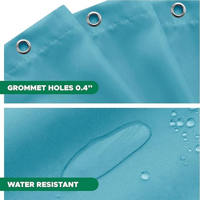 Biscaynebay Hotel Quality Extra Long Fabric Shower Liners 72" Width by 84" Length, Blue Water Resistant Bathroom Curtains Rust Resistant Grommets & Weighted Bottom Hem Machine Washable - ModernBath