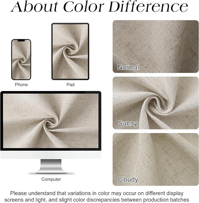 Naturoom Apricot Linen Shower Curtain, Cloth Textured Fabric Shower Curtain Set with Hooks, Simple Elegant Modern Farmhouse Country Ultra Thick Bath Curtains for Bathroom,Water Repellent,72x80 - ModernBath