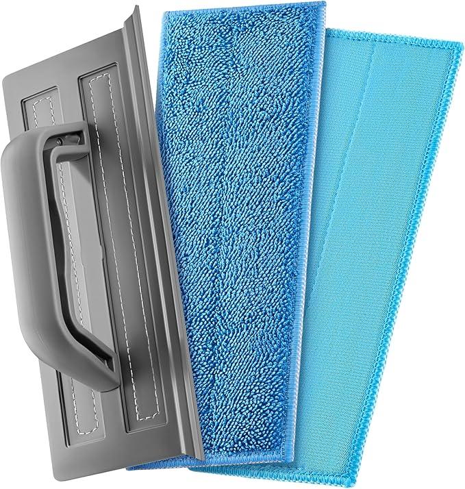 Tyroler Silicone Shower Squeegee for Glass Doors - 10" | 2 Microfiber Scrub & Polish Cloths | Multi-Surface Wiper | Perfect Window Squeegee for Home | Squeegee for Shower Glass | Shower Door Squeegee - ModernBath