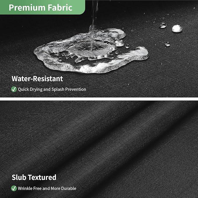 eachope Black No Hook Shower Curtain with Snap-in Fabric Liner Set,Slub Textured Fabric Shower Curtains for Bathroom,Hotel Style Modern Shower Curtain,Water Repellent & Washable,71x77(75) - ModernBath
