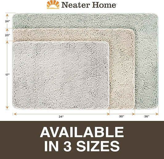 Neater Home Plush Bathroom Rugs 30x20 Thick Chenille Quick Dry Microfiber Absorbent Bath Mat, Soft Bath Rugs, Machine Washable Bathroom Floor Mat for Tub Shower Sink, Home Decor Accessories, Gray - ModernBath