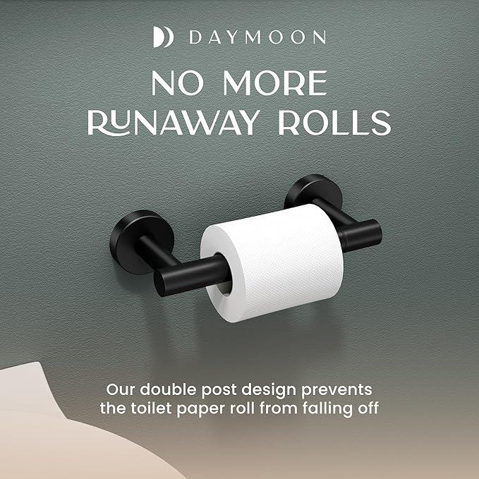 Day Moon™ Matte Black Toilet Paper Holder - Wall Mount Modern Roll Holder for Bathroom - ModernBath