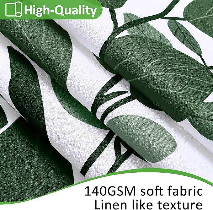 BOODII Emerald Green Leaves Shower Curtain for Bathroom Hunter Green Eucalyptus Watercolor Shower Curtain for Bathroom Botanical Floral Leaf Spring Decor 72x72 inch - ModernBath