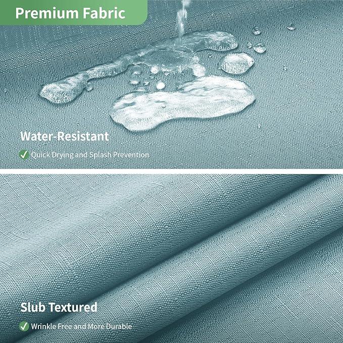 eachope Teal No Hook Shower Curtain with Snap-in Fabric Liner Set,Slub Textured Fabric Shower Curtains for Bathroom,Hotel Style Modern Shower Curtain,Water Repellent & Washable,71x74(72) - ModernBath