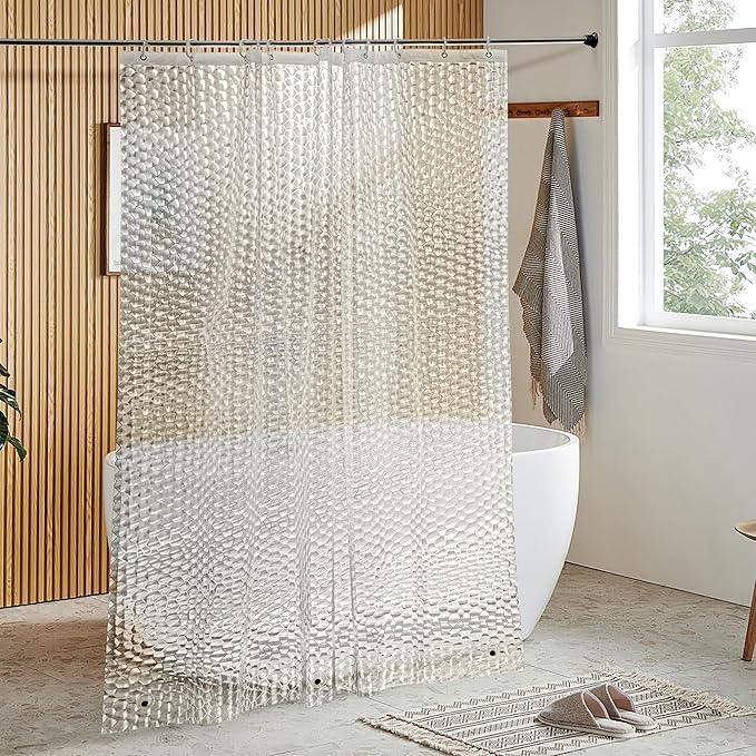 NTBAY EVA Clear Shower Curtain with Water Cube, Water-Repellent Liner with 3 Magnets for Bathroom, 72x84 Inches - ModernBath