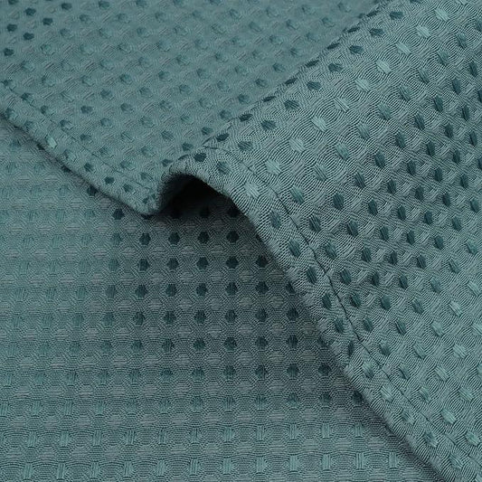 River Dream Heavyweight No Hooks Required Dotted Waffle Weave Shower Curtain with Snap in Liner - 71W x 74H,Hotel Grade,Spa Like Bath Curtain,Teal - ModernBath