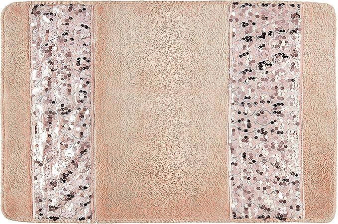 Zahari Home Sinatra Modern Bathroom Rug Classic Luxury Bath Rug Contemporary Decor Pink Bath Mat for Shower Unique Design Stylish Blush Bathroom Rug Bath Shower Tub Decor Bling Blush - ModernBath
