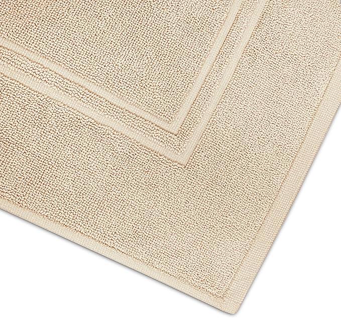 Tens Towels Pack of 2 Bath Mats 100% Cotton, 20 x 32 Inches, Super Absorbent, Hotel Quality Premium Floor Towels, Luxurious, Soft & Quick Dry, Not a Bathroom Rug, Beige - ModernBath