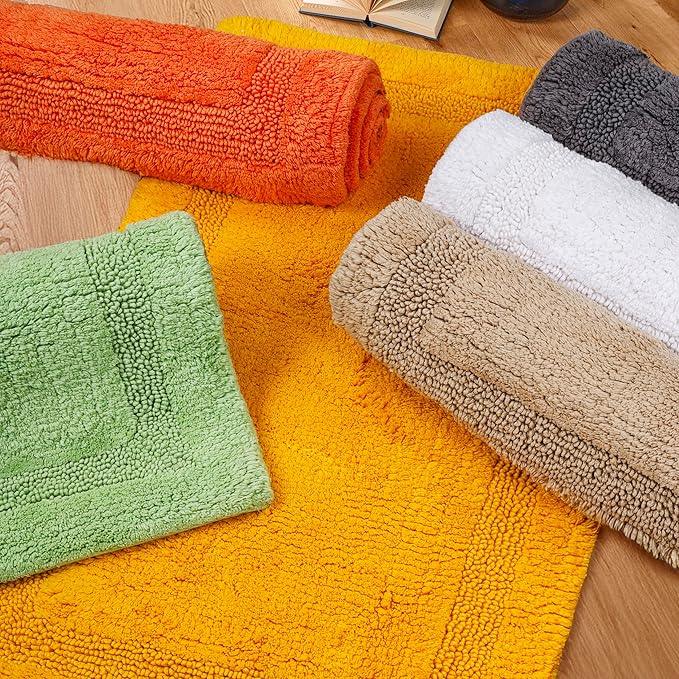 C23 Luxury Bathroom Rugs, Bath Mat - 20"x32" & 16"x24", 2200 GSM Tufted Cotton Bathroom Mat, Ultra-Absorbent Quick Dry Heavyweight Non-Slip Bathmat, Thick Soft Plush Machine Washable Bath Rug - 2 Pack - ModernBath