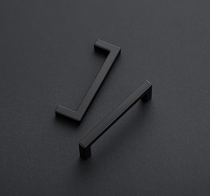 Ravinte 15 Pack Solid 3-1/2 Inch Center to Center Slim Square Bar Drawer Handles - Cabinet Hardware in Matte Black - Kitchen Handles and Pulls - ModernBath