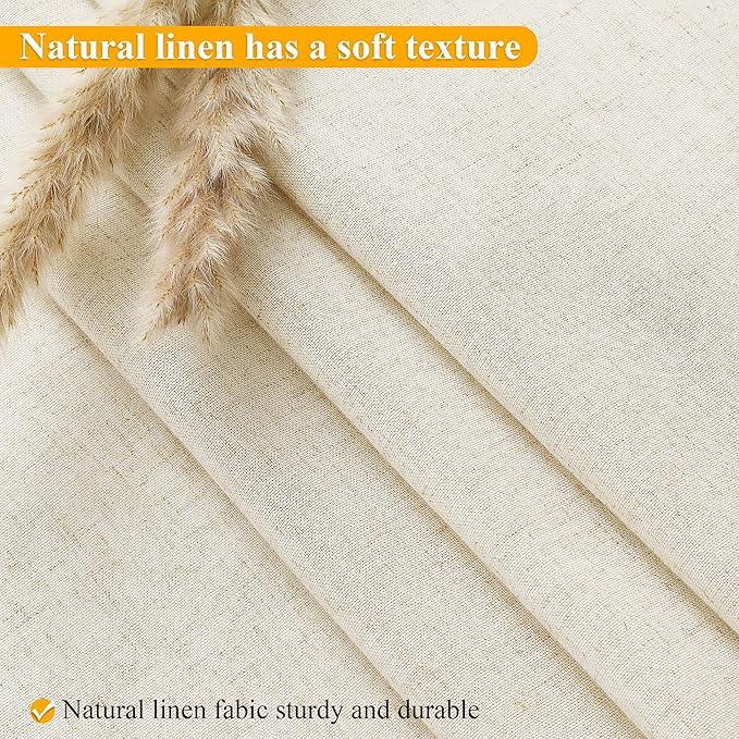 Jowels No Hooks Needed Linen Shower Curtain and Liner Set, Hotel Luxury Decor Shower Curtains for Bathroom with See Through Top Window,Water Resistant Fabric,72Wx78L,Natural Linen - ModernBath