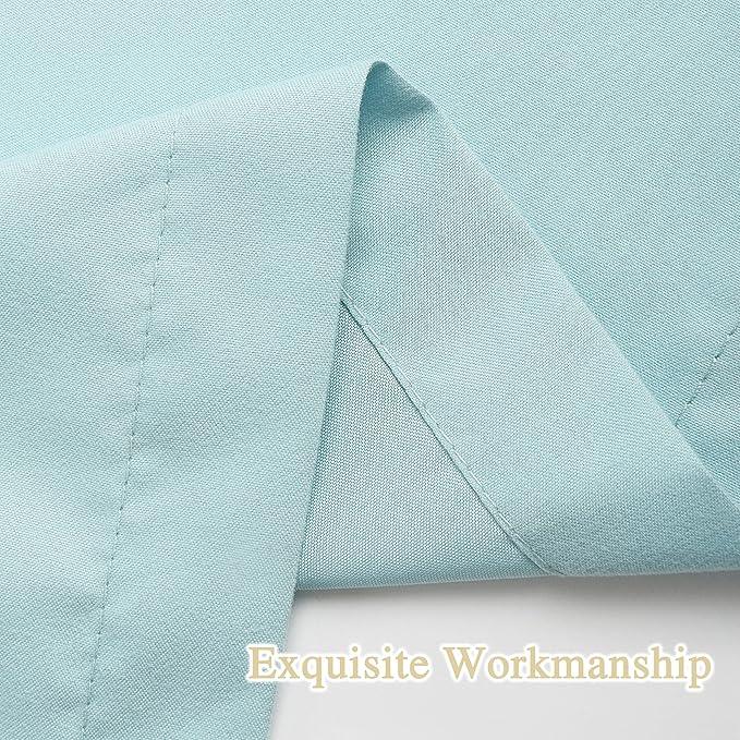 Homechoice Decor Spa Blue Ruffle Shower Curtain, Vintage Handcrafted Bow Tie Bath Curtain for Master Bathroom, Ruched Microfiber Bathroom Curtain with 12 Buttonholes, 72" W x 72" H (LQ-10) - ModernBath