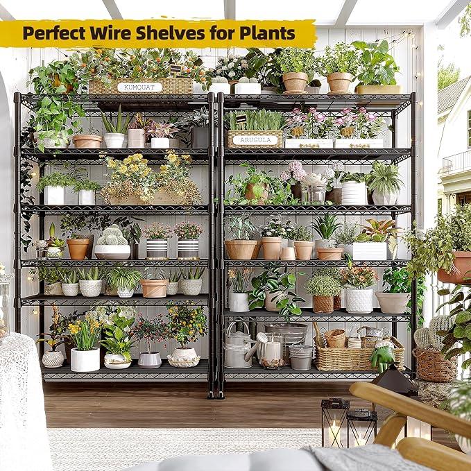 REIBII 71" H Metal Shelves 6 Tier Storage Shelves 1200LBS Adjustable Shelving Units and Wire Shelving Unit Storage Rack Shelf Metal Shelving, 71" H x 29" W x 14" D - ModernBath