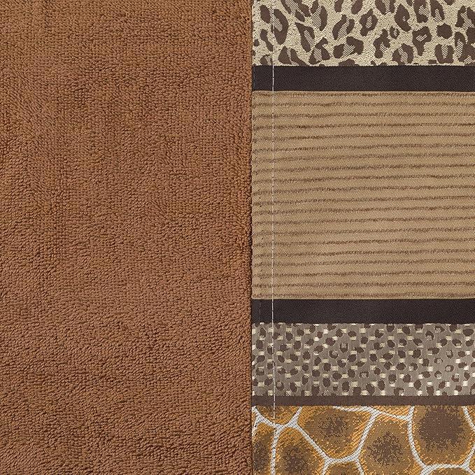 Zahari Home Safari Stripes Animal Bathroom Towel Set - 3 Piece Towel Set, Leopard and Cheetah Design with Zebra and Tiger Patterns - ModernBath